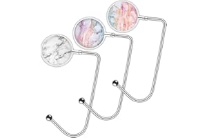 Knocent Purse Hook Handbag Hangers for Table Storage Decor, Womens Bag Hanger Holder (Marble White+Pink)