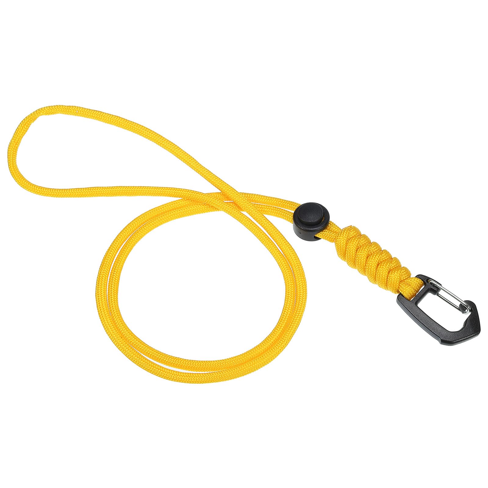 PATIKIL Badge Lanyard 18.8 Inch, Necklace Keychain Cord Metal Clasp Hook Ring Strap for Keys Whistle ID Card Badge Holder, Yellow