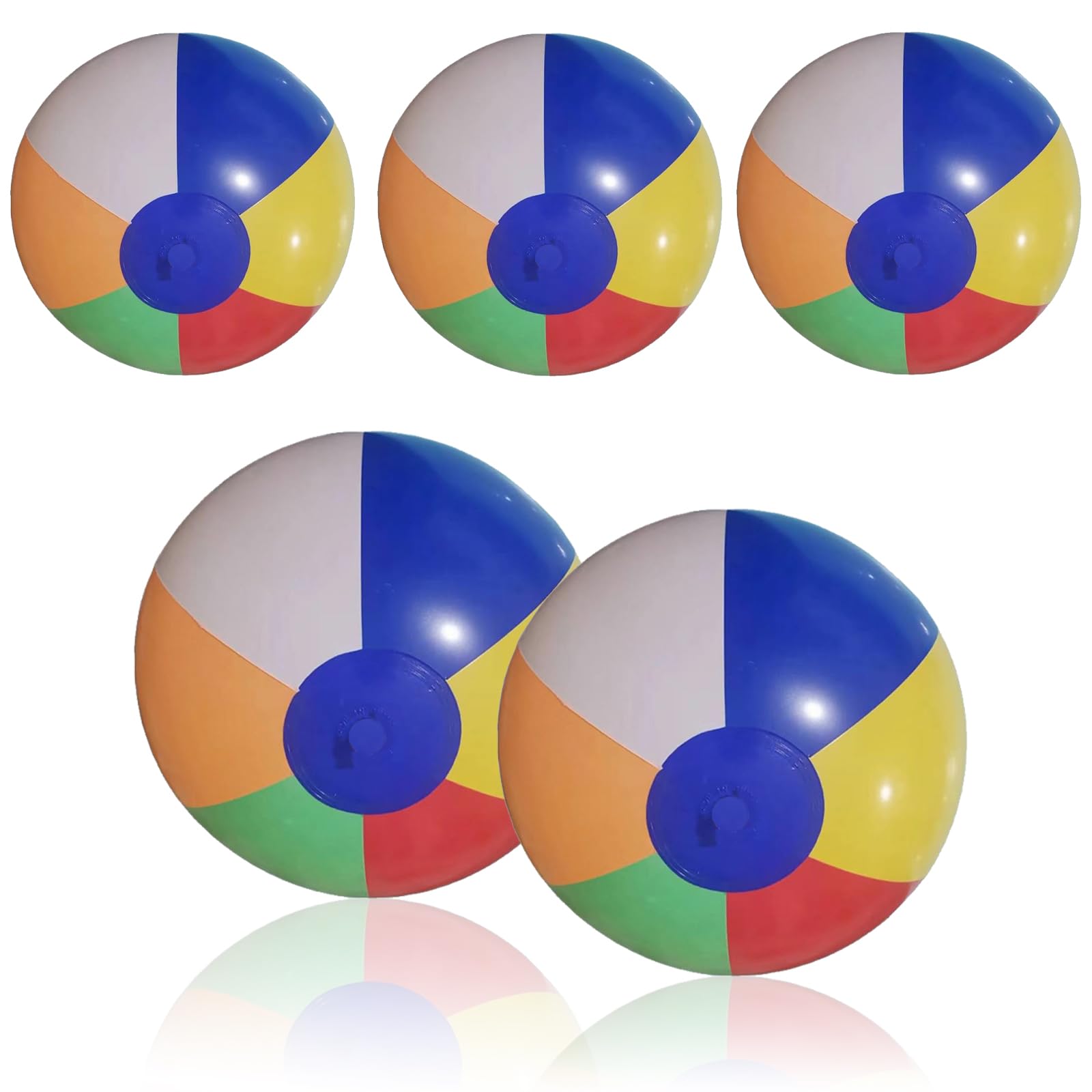 2pcs Rainbow Beach Balls, 16" Inflatable Glitter Confetti Large Beach Balls for Kids, Swimming Pool Toys