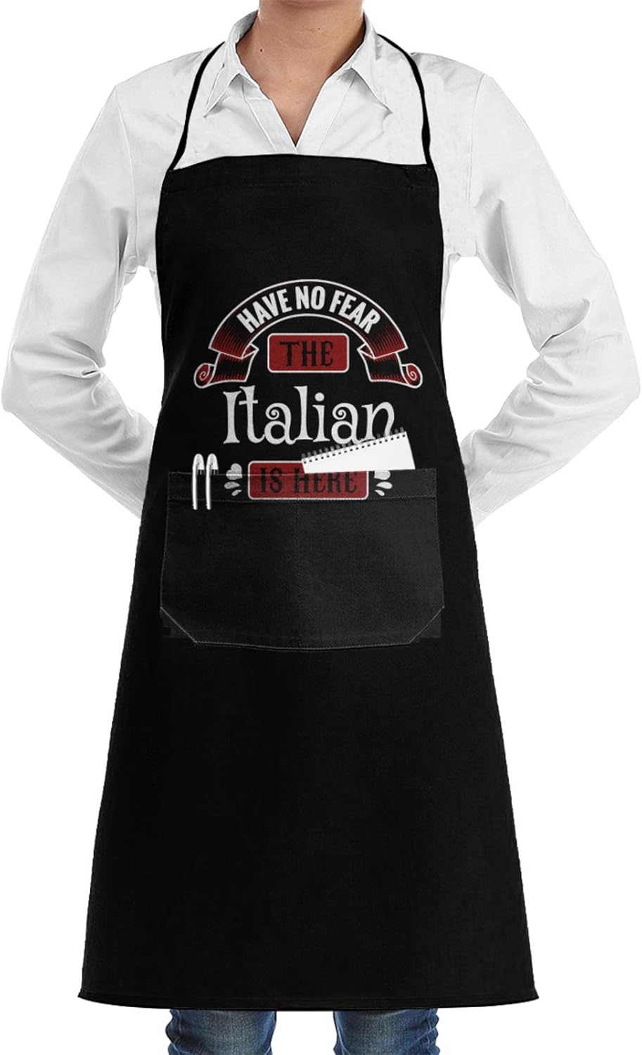 Have No Fear The Italian is Here Aprons for Women Men Waterproof Adjustable Kitchen Apron for