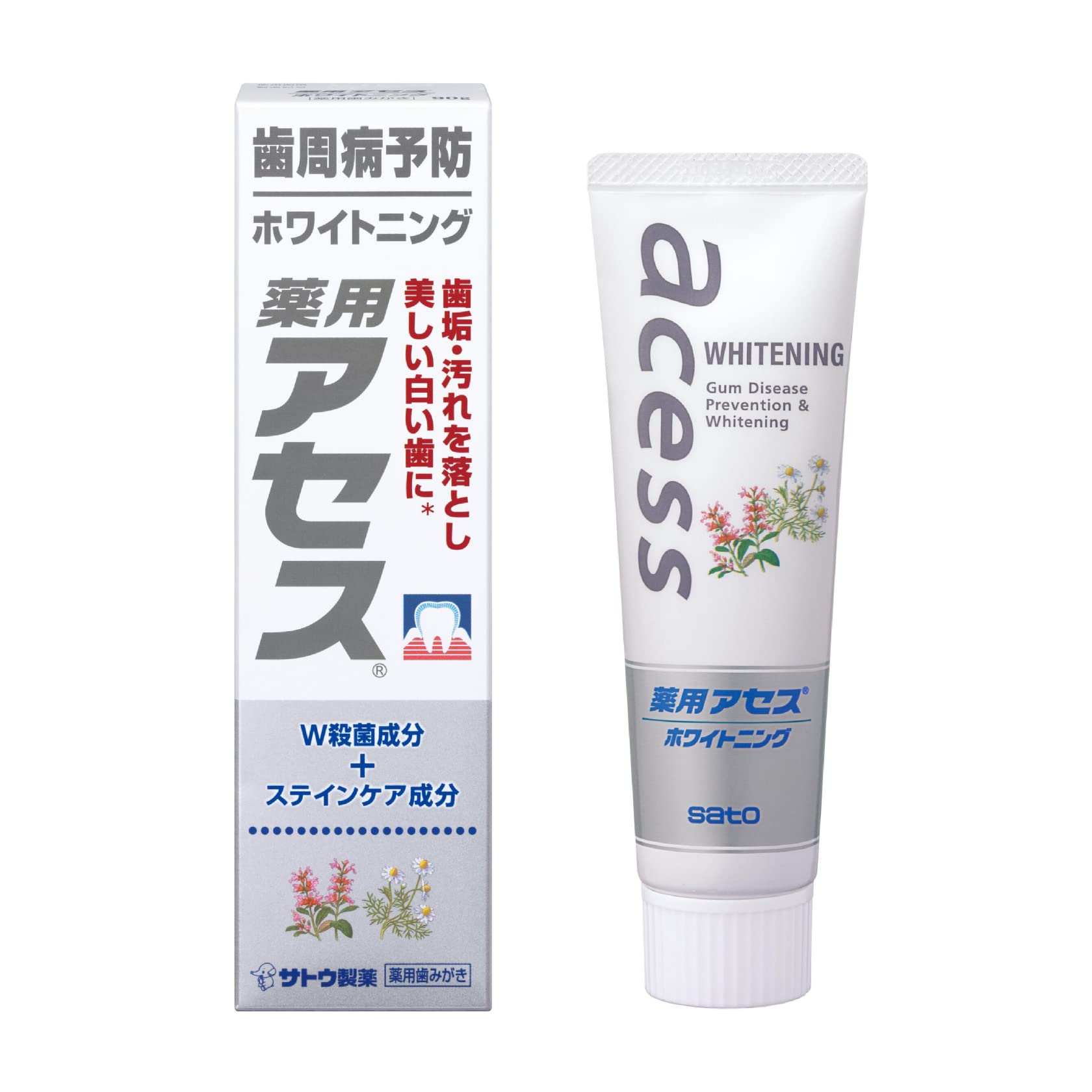 薬用アセス ホワイトニング 歯周病予防/ステインケア 【医薬部外品】 佐藤製薬 重曹 ハミガキ粉 90g商品画像