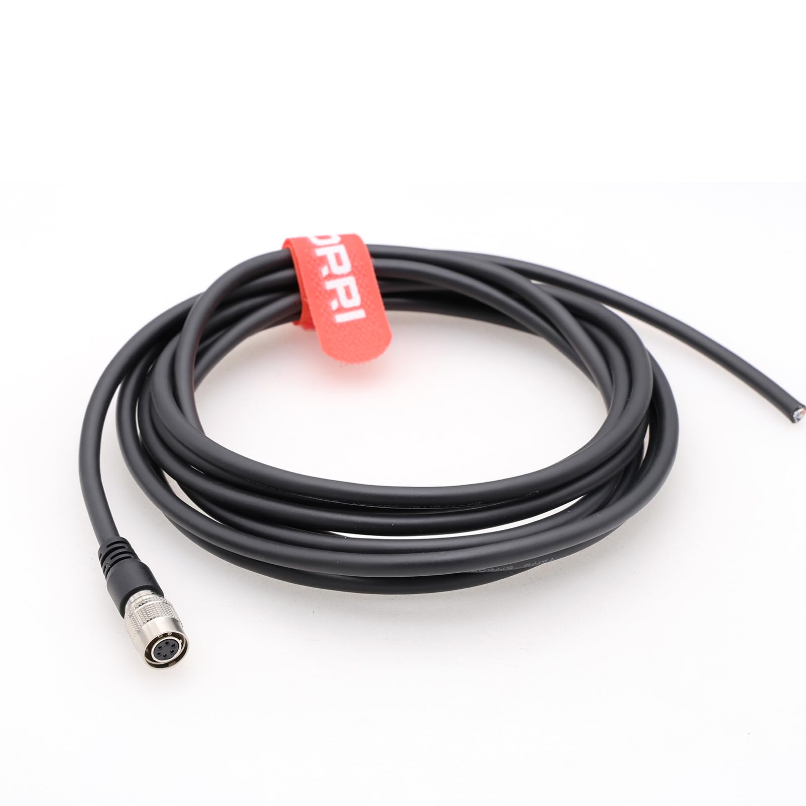 DRRI Hirose 6 Pin Female(HR10A-7P-6S ) Flex Cable for Basler GIGE AVT CCD Camera (Stright Cable)