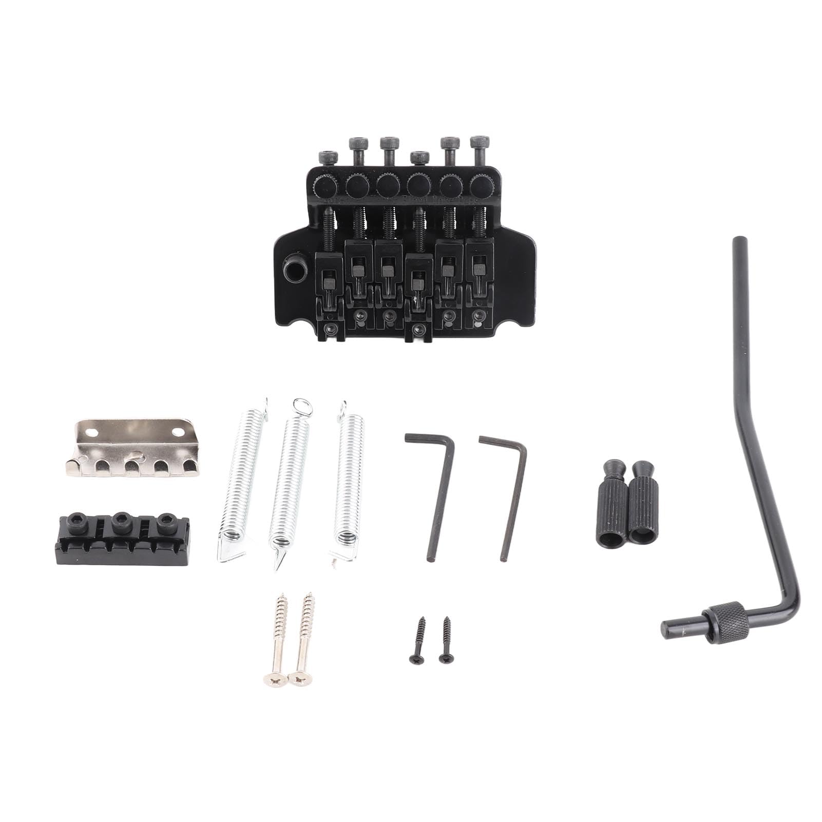 Electric Guitar Tremolo Bridge for Floyd Rose Style Replacement Metal Vibrato Bridge Double Rocking Spring Stabilizer (Black)