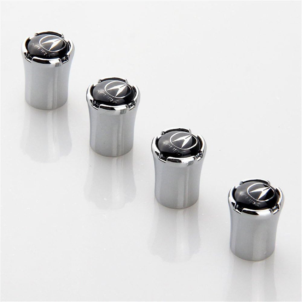 CzlpV 4 Pcs Black Logo Tire Valve Stem Caps for Acura