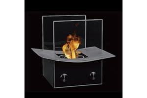 NEWIMAGE Tabletop Fire Pit, Fire Bowl 6Lx7Wx8 H Portable Tabletop Fireplace Clean Burning Bio Ethanol Ventless Fireplace for Indoor Outdoor Patio Parties Events