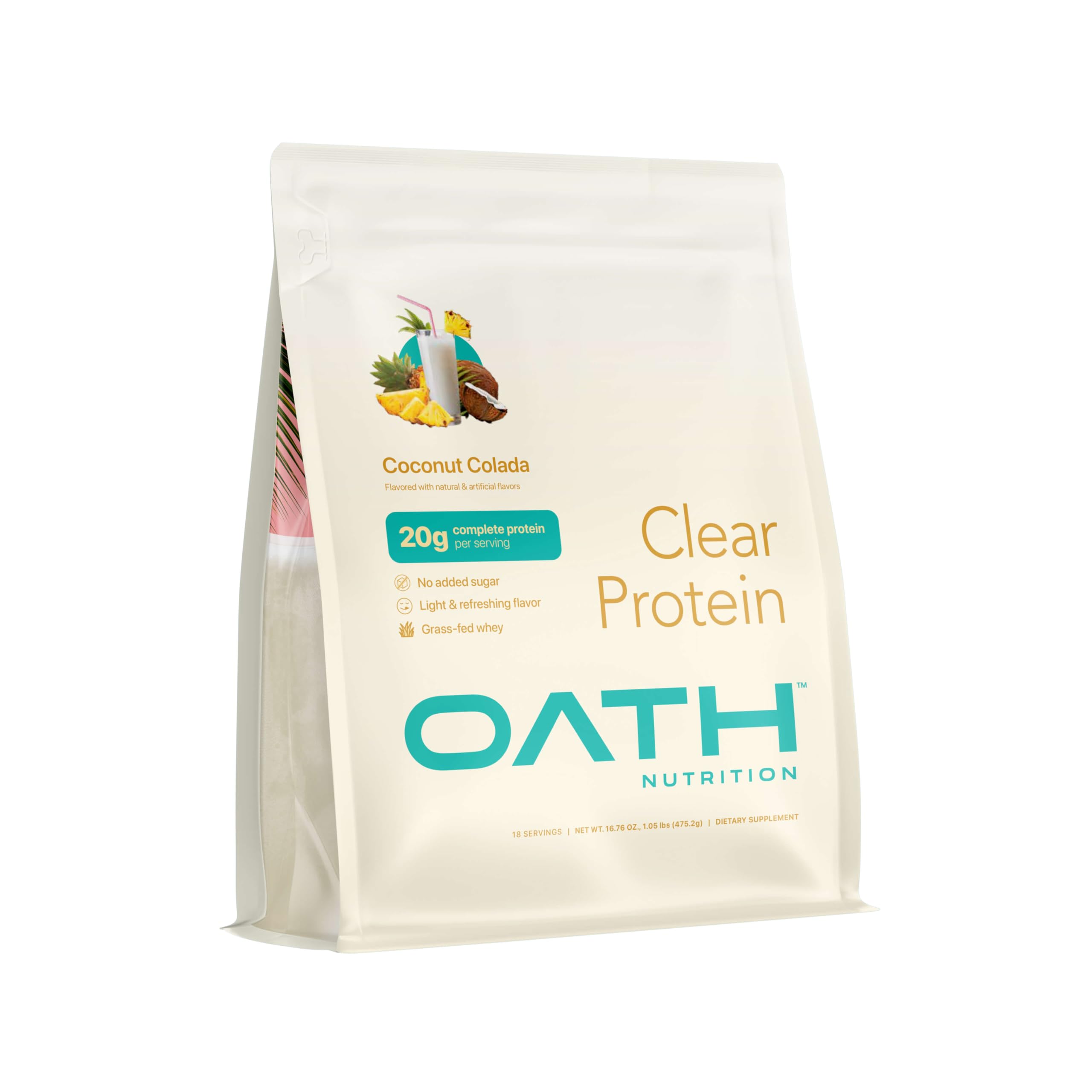 Oath Nutrition – Clear Whey Protein – 18 Servings – Coconut Colada