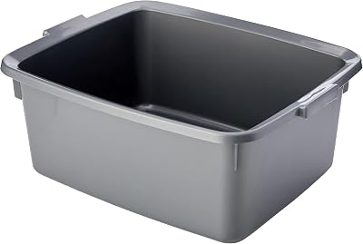 Addis Plastic Butler Large Rectangular Bowl Metallic Silver 12.5 Litre