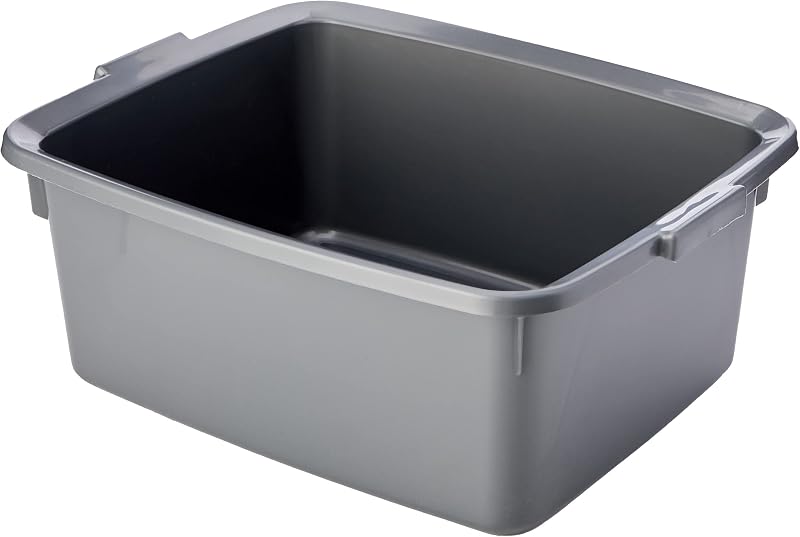 Addis Plastic Butler Large Rectangular Bowl Metallic Silver 12.5 Litre
