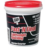 DAP 12 Pack 12140 Fast 'n Final Interior/Exterior Lightweight Spackling (RTU) - White 8-oz