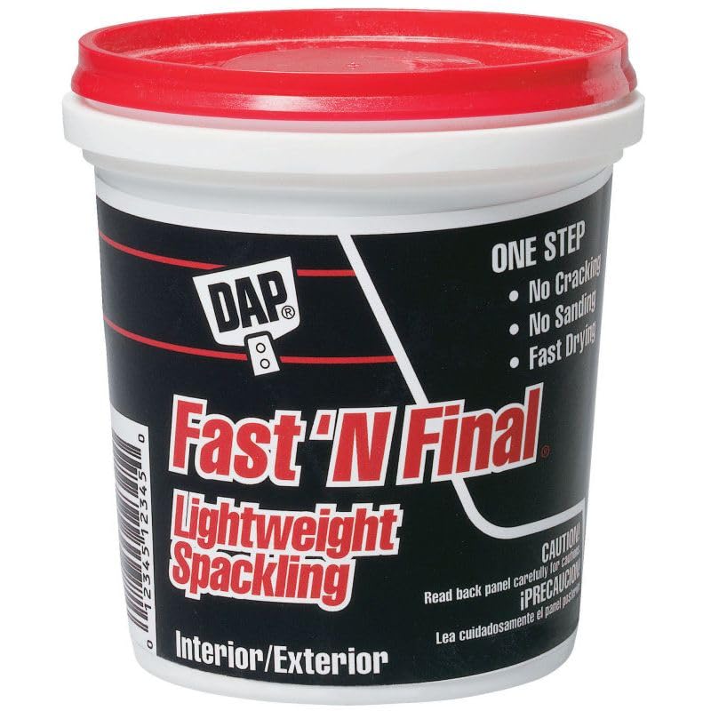 DAP Fast 'N Final Lightweight Spackling, White, 8 Oz (7079812140) (Pack of 12)