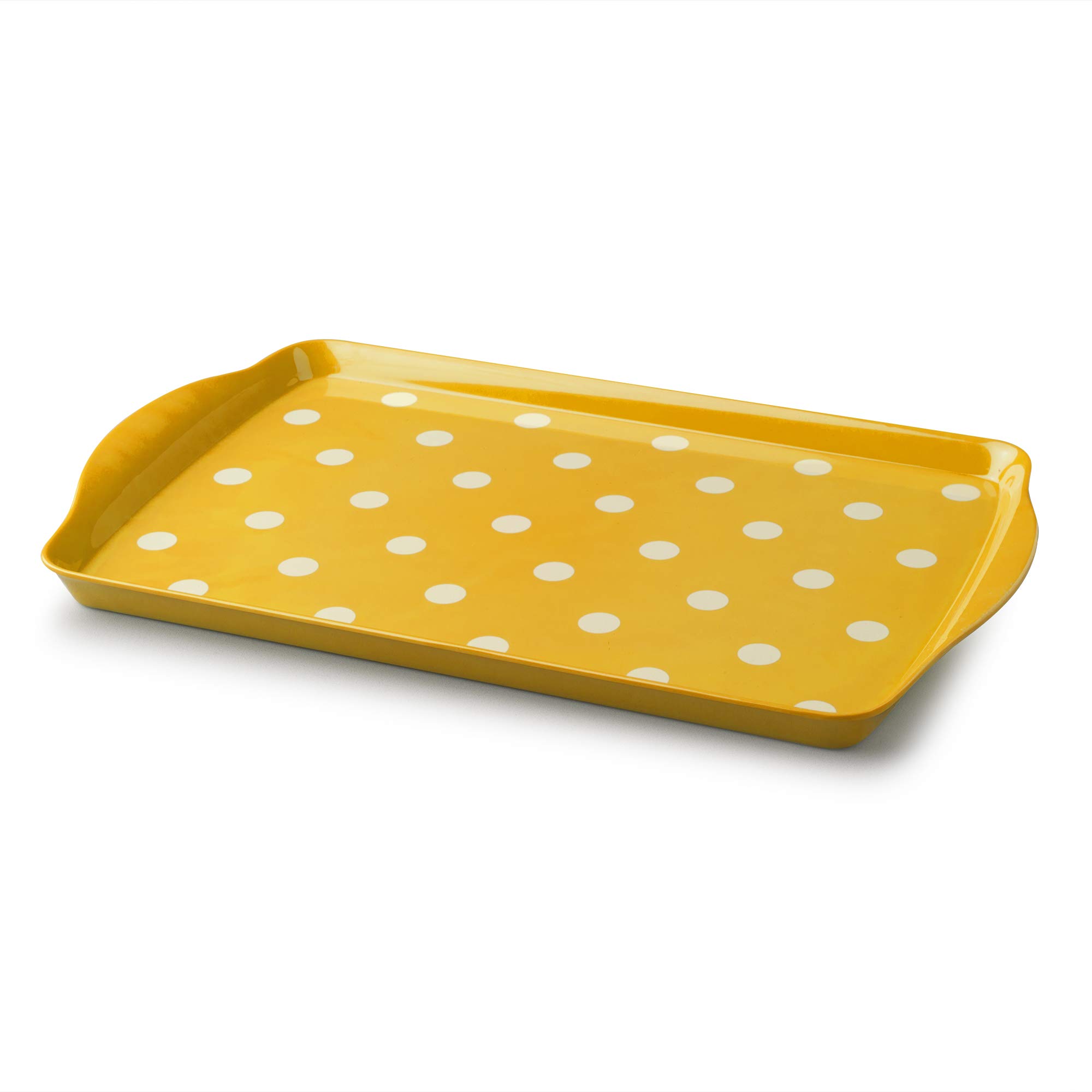 Zeal Melamine Dotty Serving Design Tray (38x24cm) Mustard Yellow