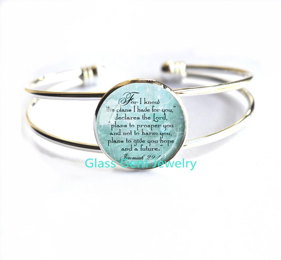 Jeremiah 29:11 Christian Bracelets Scripture Jewelry Christian Gift for Christian Bible Verse Bracelet Spiritual Quote Cream Inspirational.XY07