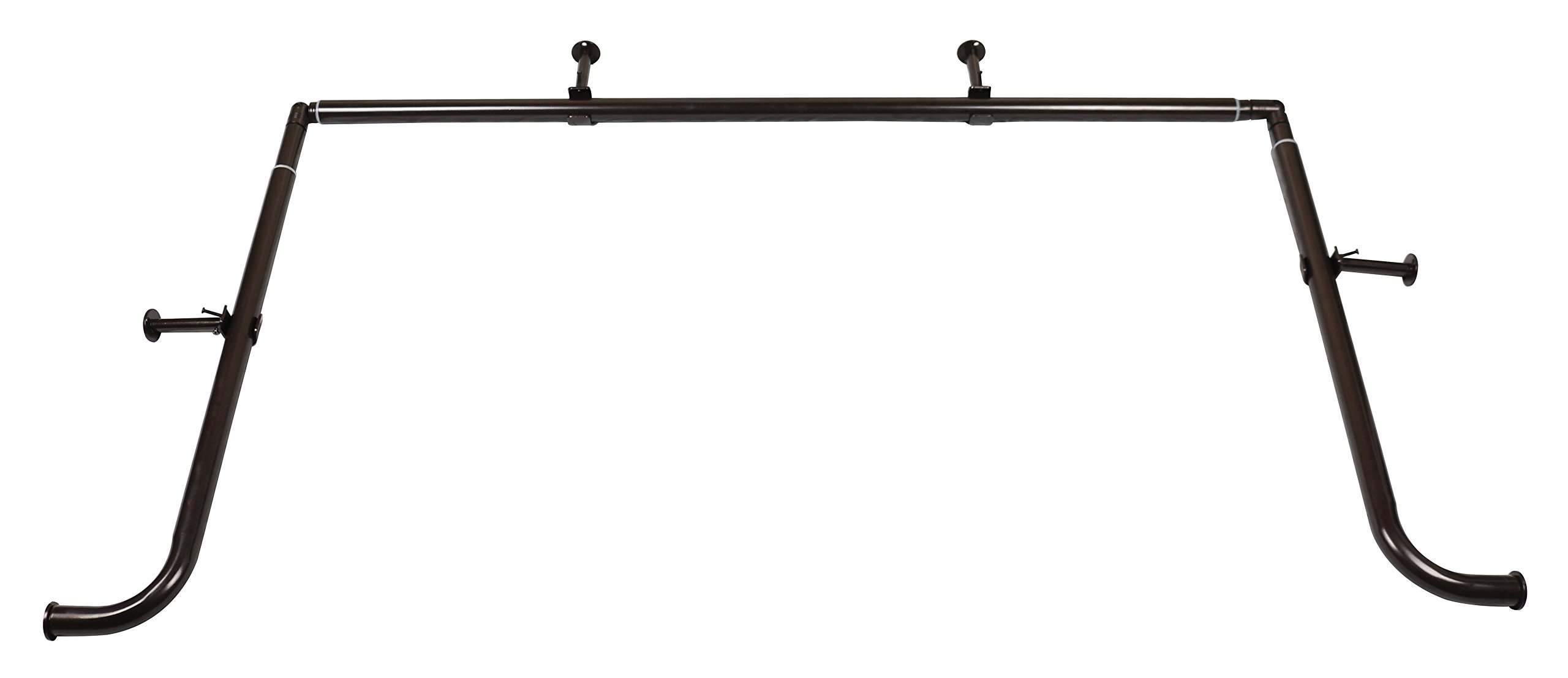 Meriville 1Inch Diameter Bay Window Curtain Rod Set for Bayview