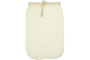 Ipetboom Cotton Fabric Strainer Bag 8x12 Inch Reusable Food-Grade Filter Bag for Nut Milk Cold Brew Wine