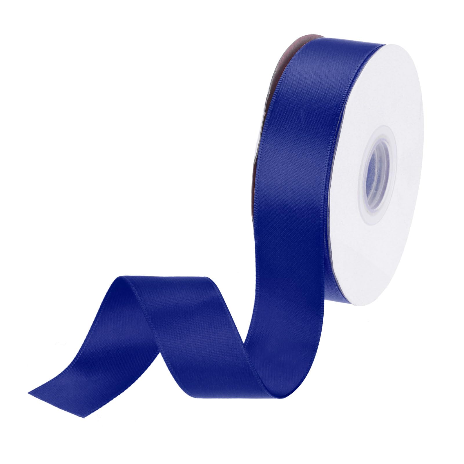 DMiotech 25mm Satin Ribbon 23m/75ft Thin Double Face Fabric Grosgrain Ribbon for Gift Wrapping Floral Hair Flower Bouquet, Dark Blue