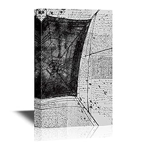 Black and White Canvas Wall Art - Spider Net on Retro Style Letters Background - Gallery Wrap Modern Home Art | Ready to Hang - 12x18 inches