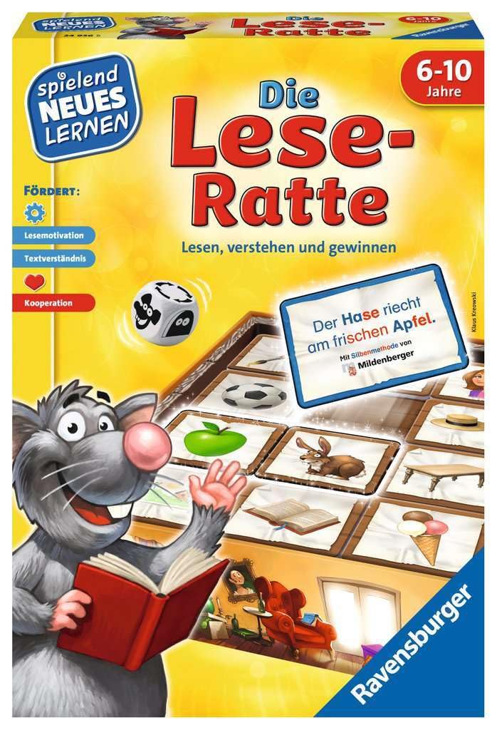 Ravensburger 24956 The Reading Rat, Playing and Learning for Children, Educational Game for Children from 6-10 Years, Playful Learning for 1-4 Players, Birthday Gifts