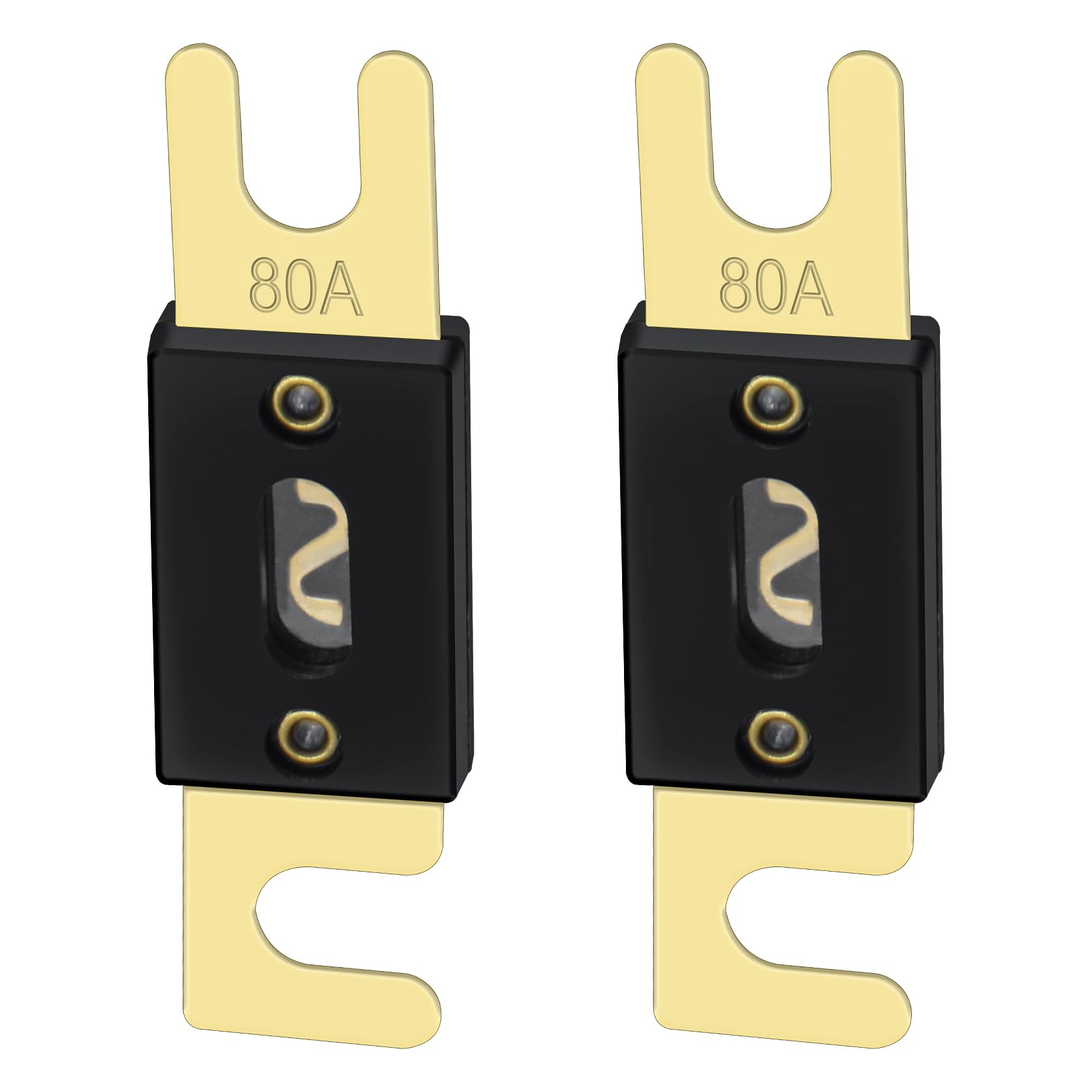 Heschen ANL Fuse ANL-80 80 Amp for Car Vehicles Audio System Sheet Gold Tone & Black 2 Pack