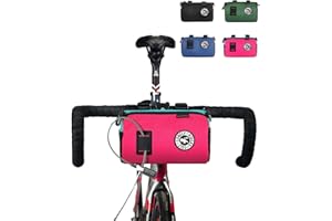 YSUJUAN Bike Handlebar Bag Handy Front Bike Bags Handlebar Storage Pouch Pack with Shoulder Strap Little Mountain Road Bike Barrel Bag (Watermelon red, 1.5 L)