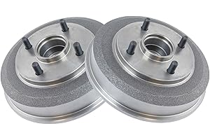 AM AUTOPARTS Rear Brake Drum Set Driver & Passenger Side Compatible with 2000-2008 Ford Focus
