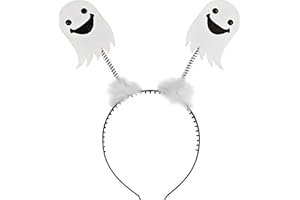amscan Glittery White Ghost Headbopper - Child Size (1 Count) - Perfect Costume Accessory for Spooky Fun & Parties