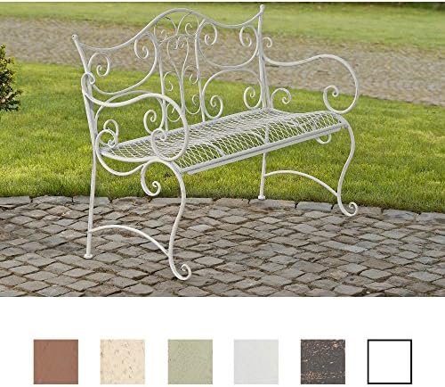 CLP Antique Garden Bench TARA, lacquered Iron, 113 x 47 cm, antique white