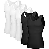 SlumberMee Mens Tank Tops Undershirts Viscose Made from Bamboo Soft Breathable Lightweight Cool Slim Fit A-Shirts Multipack