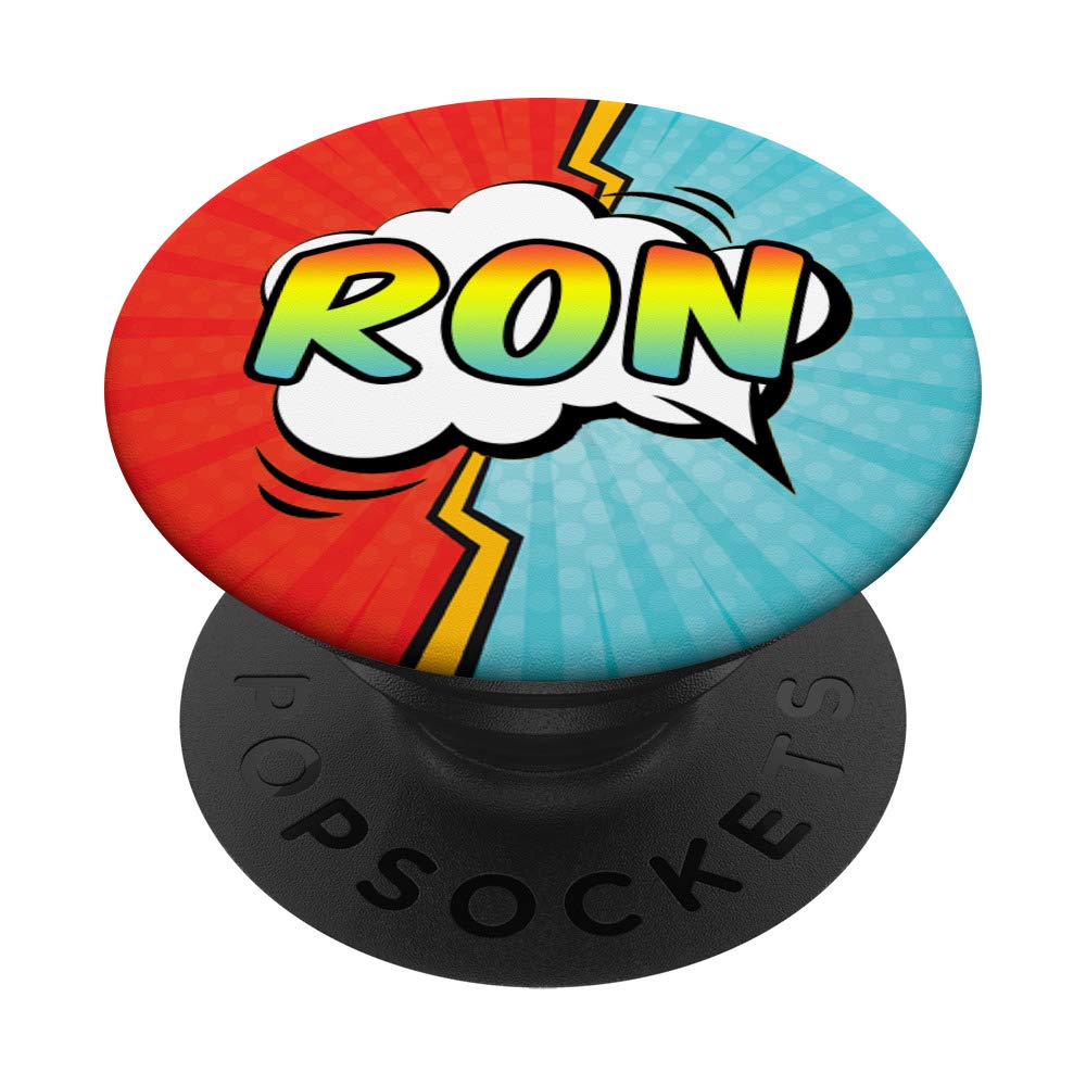 Ron Name Pop Comic Book Art Superhero Men PopSockets PopGrip: Swappable Grip for Phones & Tablets