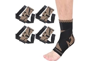 2 Pairs Ankle Brace for Plantar Fasciitis Relief Copper Ankle Brace for Women Men Ankle Sleeve Socks Compression Support for 