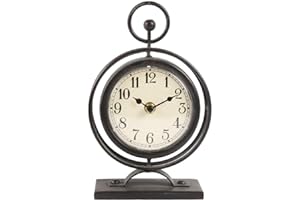 JUMBO HUMBLE Small Vintage Metal Desk Clock, Decorative Table Clock for Living Room, Silent Mantel Clocks Farmhouse Shelf Dec