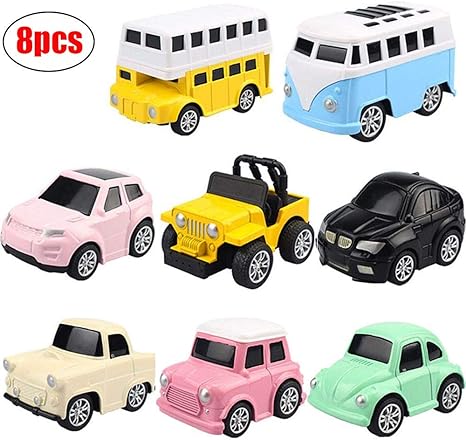 Amazon プルバックカー 8個パック ミニ車両 合金 おもちゃ 車 幼児 子供用 ミニカー ダイキャストカー おもちゃ
