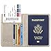 Leminimo Leather Passport Cover Case With RFID Blocking - Gold Passport Holder Travel Wallet