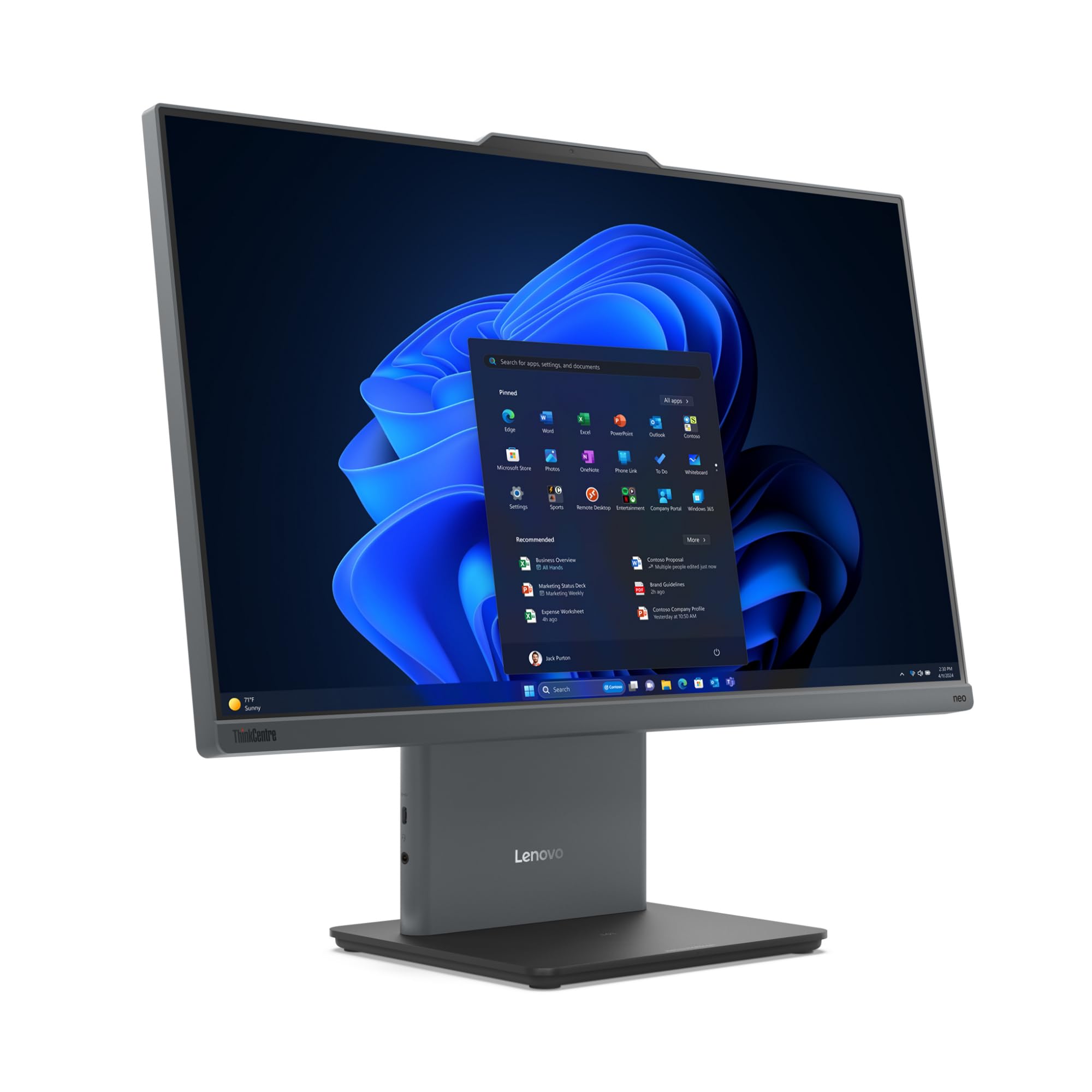 Lenovo ThinkCentre Neo 50a Gen 5 12SD - All-in-One (Komplettlösung) - mit Monitorständer - Core i5 13420H / 2.1 GHz - RAM 16 GB - SSD 512 GB - UHD Graphics - 1GbE, Bluetooth 5.2, Wi-Fi 6
