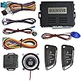 BANVIE Car Alarm System with Remote Starter and Engine Start Stop Push Button (Without Siren (Connect to car Horn))