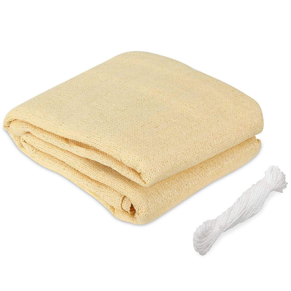 Bakaji 2832416 Sail Sun Shade, Triangular Shade Curtain in Hdp, Durable, 90% UV Protection, Terrace with Hook, Beige Eyelets, 4 x 4 x 4 m