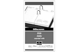 Office Depot Brand Daily Desk Calendar Refill, 3 1/2" x 6", White, January 2026 to December 2026, SP717D5026