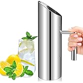 Funnymoom Stainless Steel Water Pitcher 53oz Modern Metal Pitcher with Ice Guard Silver Carafe Drink with Handle or Iced Hot Drink Tea Juice Coffee Beer