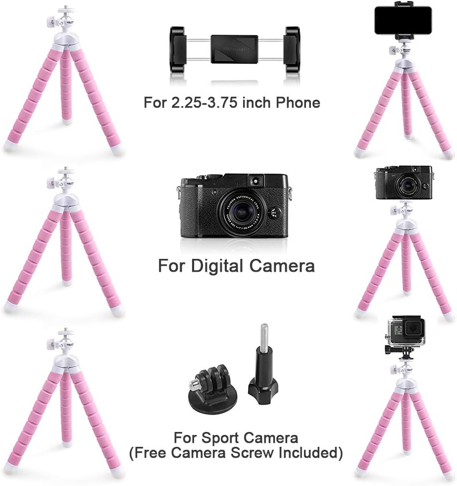 Phone tripod, UBeesize Portable and Adjustable Camera Stand Holder with Wireless Remote and Universal Clip, Compatible with iPhone, Android Phone, Sports Camera GoPro【2018 NEW VERSION】 : Camera & Photo
