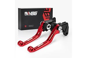 RKV86 Dirt Bike Brake Clutch Levers for WR250R 07-20 / WR250X 07-17 / XT250 08-22 / XT250X 06-17 / TTR125 disc 00-22/ TTR250 93-97 / Raptor 350 05-13 / Raptor 660 01-04 / Banshee 350 02-08 (Red)
