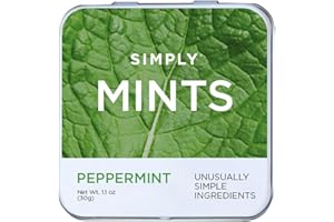 SIMPLY GUM SIMPLY MINTS Natural Peppermint Breath Mints, 6 Pack (180 Pieces), Made With Real Peppermint Oil | Aspartame-Free, Sorbitol-Free, Xylitol-Free, Vegan, Kosher, Non-GMO