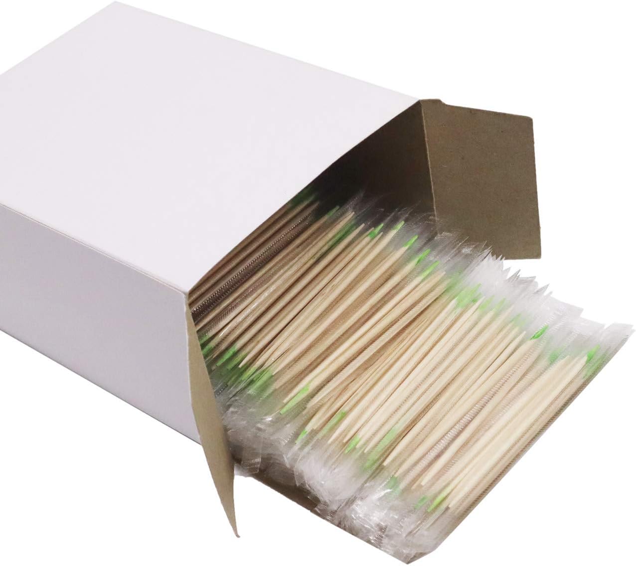 Aifactory Mint Individual Birchwood Toothpicks Wrapped in Polybag Menthol Wooden Toothpick, 2.6 Inch Length Package of 1000