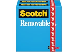 Scotch Wall-Safe Tape, 2 Refill Rolls, Clear Removable Wall Tape with Matte Finish for Hanging Photos, Art, and Décor, 3/4 in
