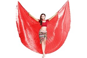 Nimiman Belly Dance 360 Degree Isis Wings with Portable Flexible Sticks (red)