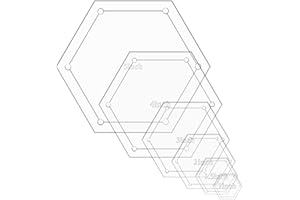 HONGLIANG 6 Pieces Hexagon Quilting Templates Set (1In,1.5In,2In,3In,4In,5In) with 1/4" Seam Allowance,Premium Acrylic Quilting Rulers and Templates for Precise DIY Sewing,Patchwork & Crafting