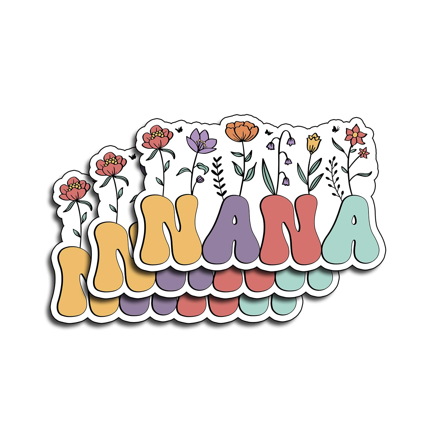 Photo 1 of (3PCS) Nana Sticker – Funny Waterproof Vinyl Decals for Mom, Mommy, Mama – Aesthetic Stickers for Decorating Laptops, Books, Tumblers, Phones, Bottles – Meaningful Family Mother's Day Gifts 3"x2" Inch