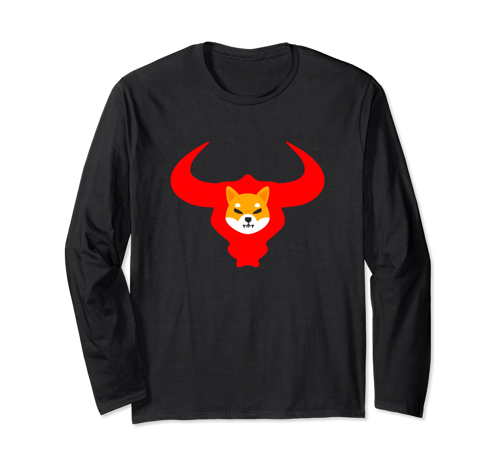 Shib Coin Bull Cryptocurrency Digital Currency Lover Hodler Long Sleeve T-Shirt