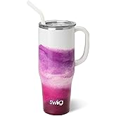 Swig Life 40oz Mega Mug, 40 oz Tumbler with Handle and Straw, Cup Holder Friendly, Dishwasher Safe, Extra Large Insulated Tumbler, Stainless Steel (Amethyst)