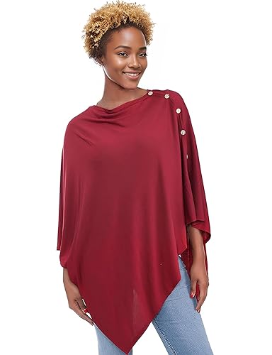 MissShorthair Women's Lightweight Knitted Scarf Poncho Sweater