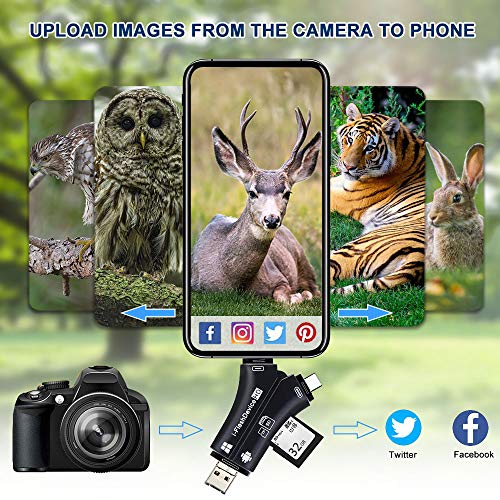 Trail Camera Viewer SD Card Reader, 4 in 1 Hunting Deer Camera Memory