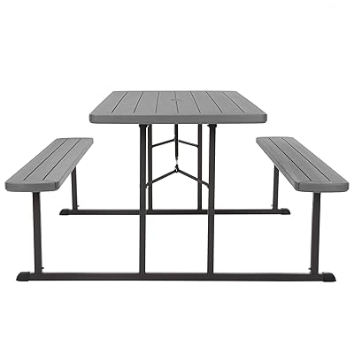 Buy Cosco Outdoor Living 87902dgr1e 6 Ft Folding Blow Mold Grain With Gray Legs Picnic Table Dark Wood Online In Vietnam B07sxd91pg